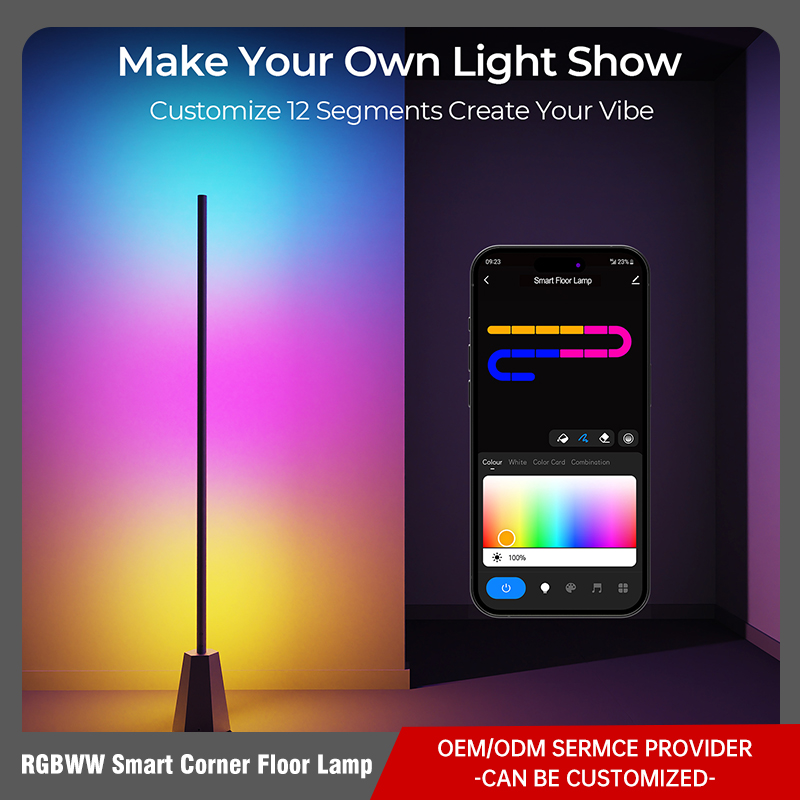 RGBWW Smart Corner Floor Lamp